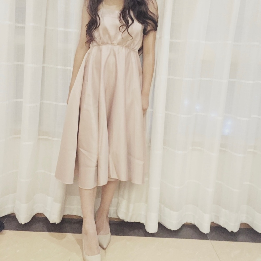 Pink satin dress